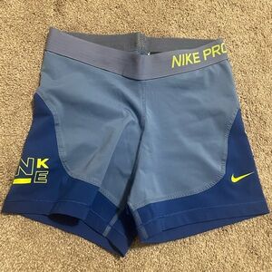 Nike Pro Blue and Gray Shorts